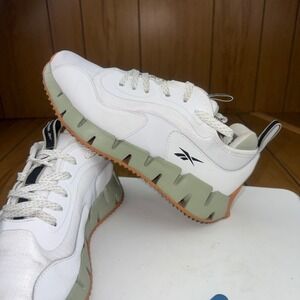 Reebok Zig Dynamica 4‎ Adventure Womens White Sage Green Sneakers 8 100034130